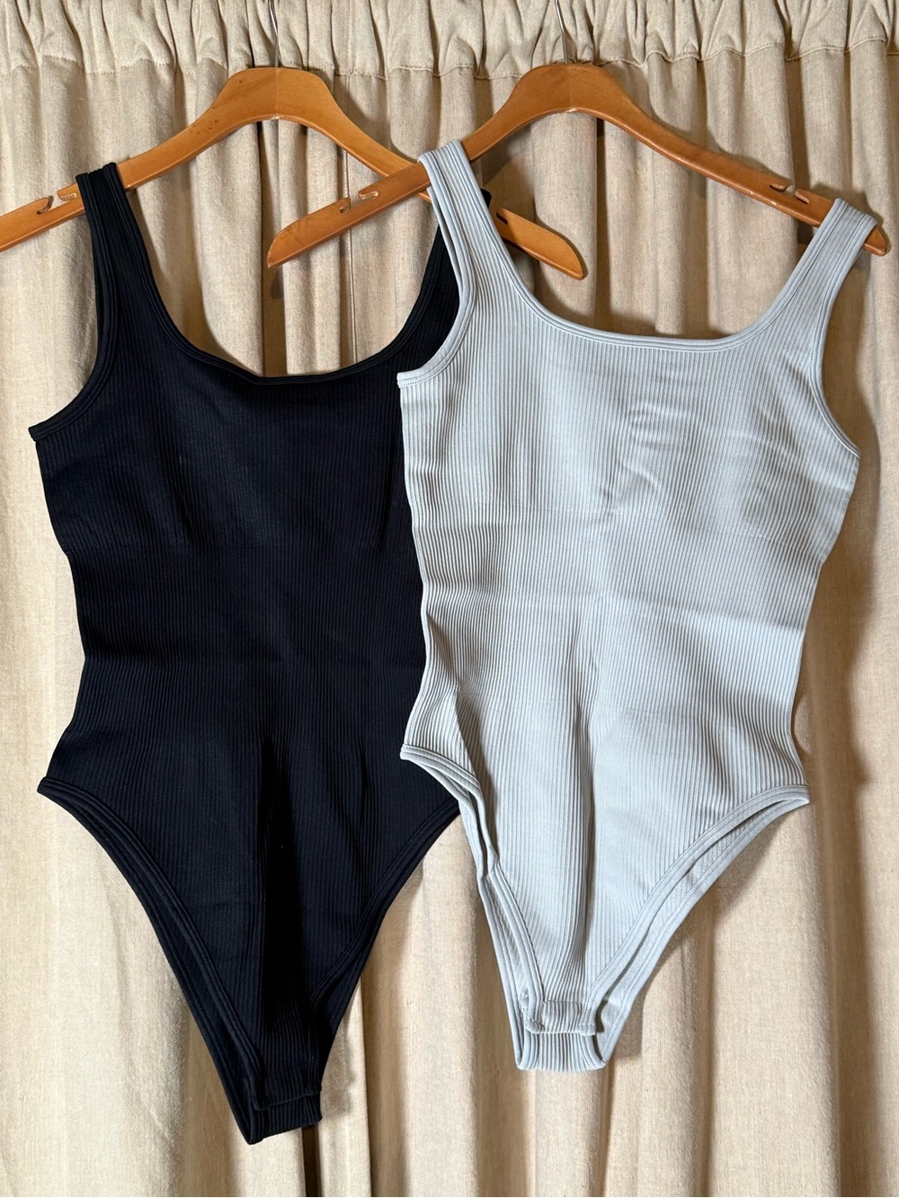 OQQ  Sleeveless Body Suit Black &  Light Gray Size Small